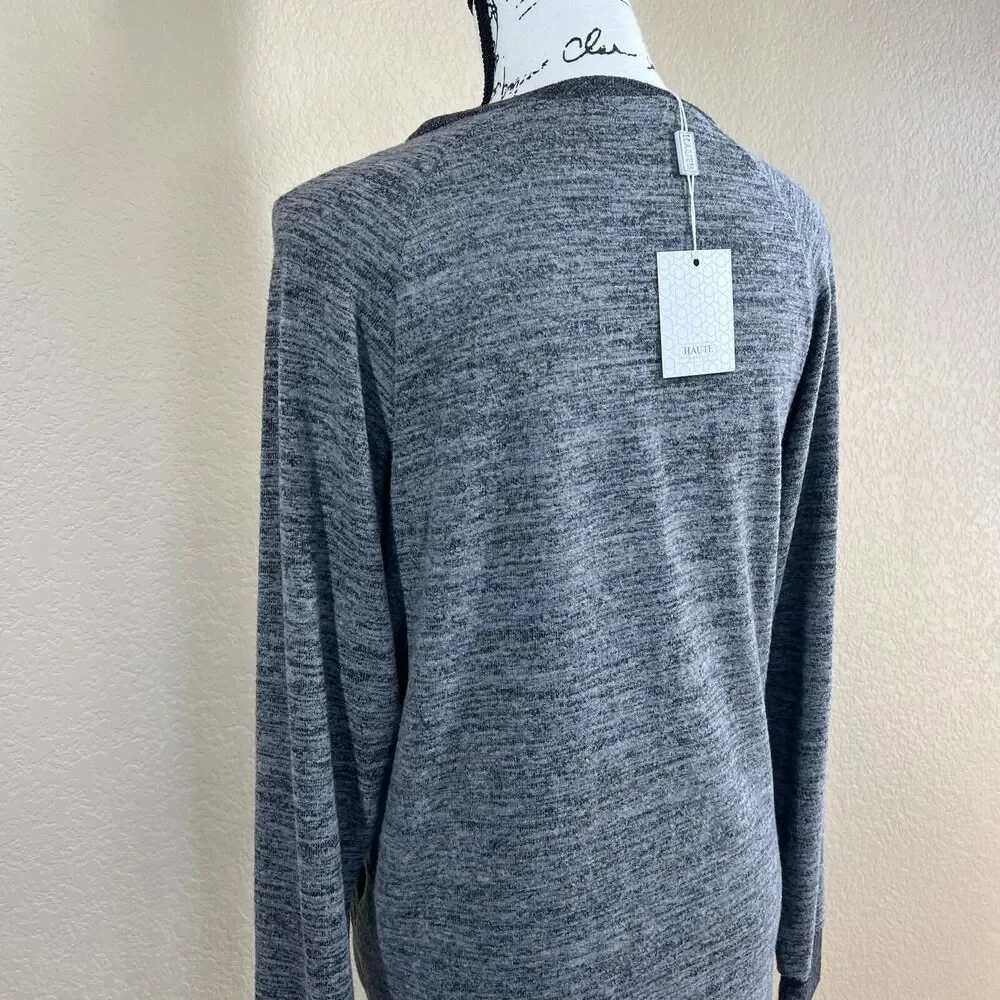 Haute Edition Ultra Soft Pullover Sweatshirt with Contrast Trim size M lagenlook